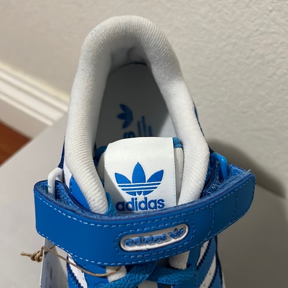 Adidas Unisex Originals Forum Low Shoes In Cloud White/pulse Blue/cloud White - Picture 4 of 9